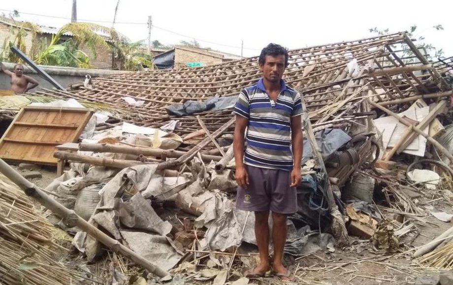 Zerstörte Hütten in Indien.