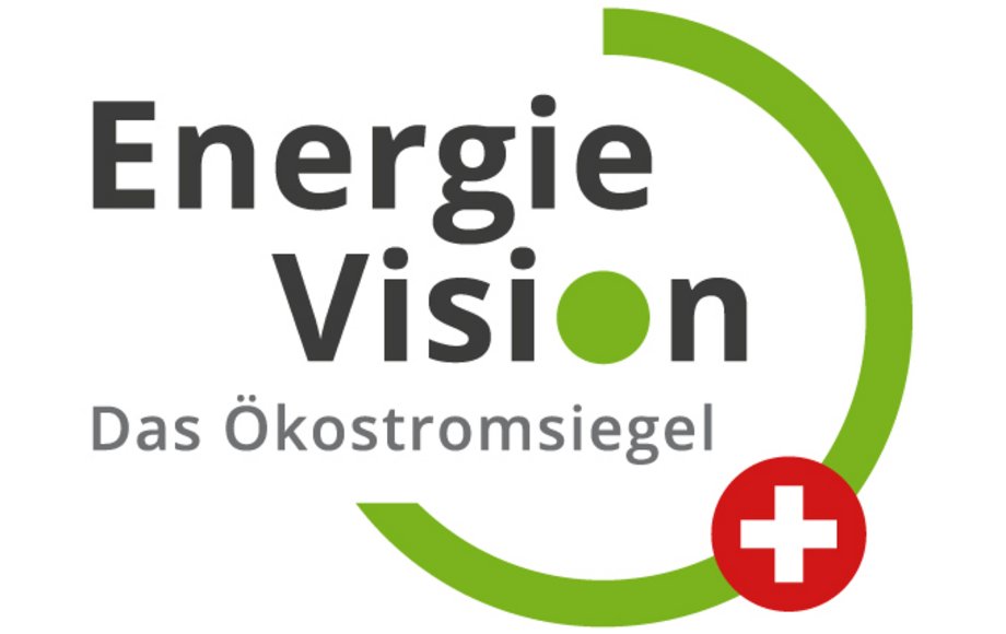 Logo des Ökostromsiegels EnergieVision-plus.