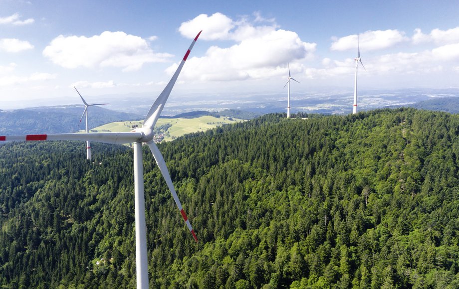 Luftbild vom Windpark Rohrenkopf