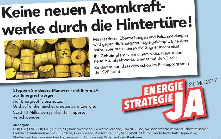 Anzeigenmotiv zum Schweizer Volksentscheid