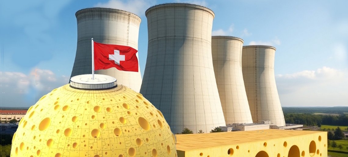 Bildmontage: Schweizer Käse-Reaktor