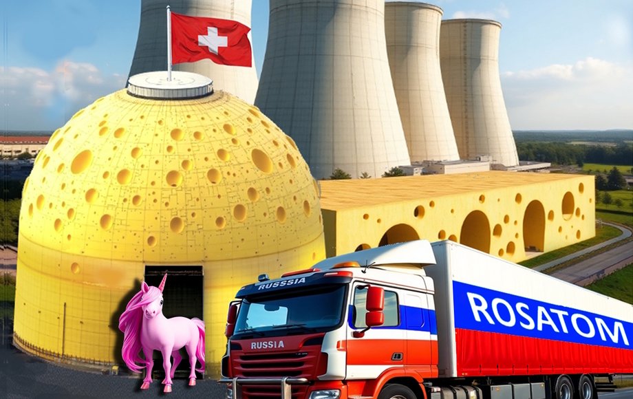 Bildmontage: Schweizer Käse-Reaktor