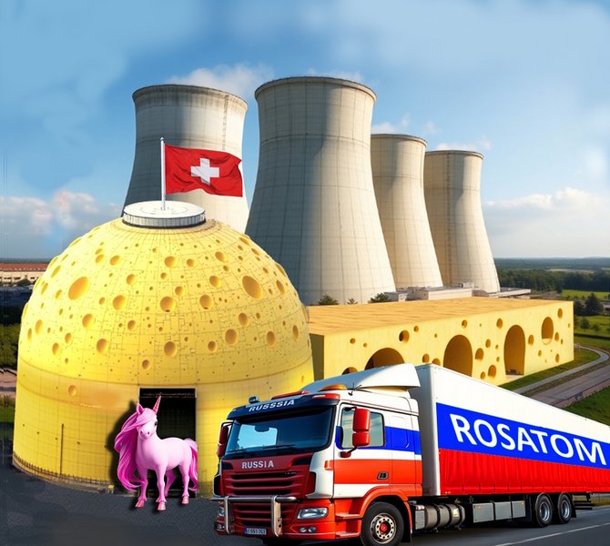 Bildmontage: Schweizer Käse-Reaktor