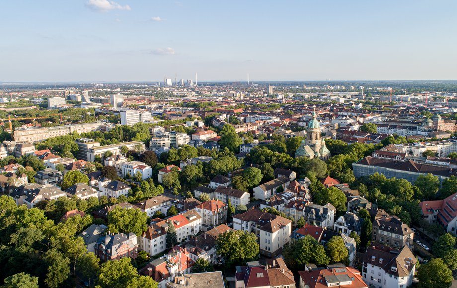 Luftaufnahme von Mannheim