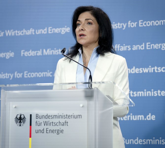 Katherina Reiche beim Pressestatement zu Kabinettsthemen im Bundesministerium für Wirtschaft und Energie. Berlin, 06.08.2025