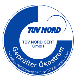 Logo: TÜV Nord - geprüfter Ökostrom