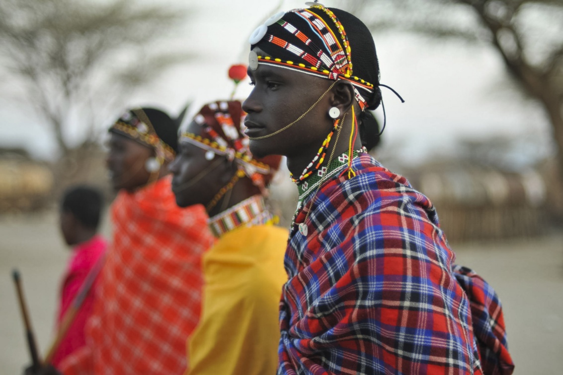 Junge Krieger des kenianischen Stammes der Samburu