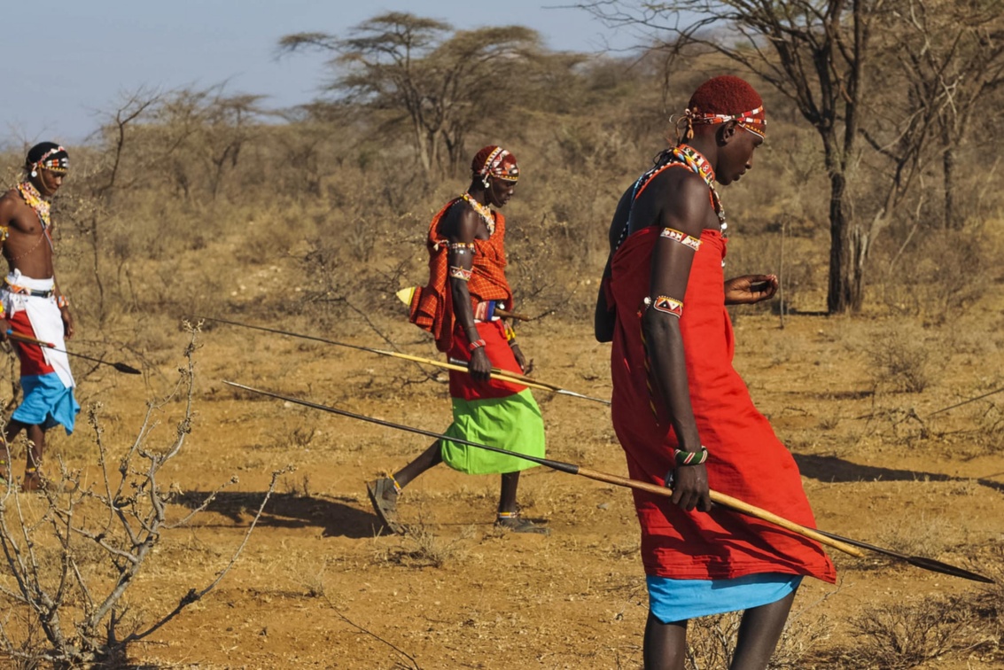 Krieger des kenianischen Stammes der Samburu