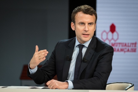 Der Präsidentschaftkandidat Emmanuel Macron auf einer Wahlkampfveranstaltung