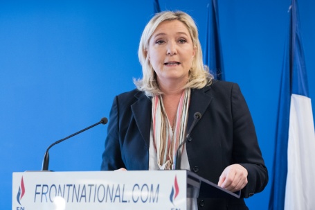 Marine Le Pen spricht auf einer Wahlkampfveranstaltung für die Päsidentschaftswahlen in Frankreich 2017