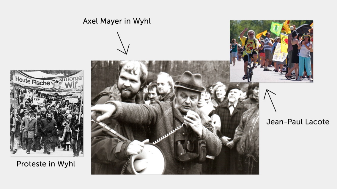 Collage mit Bildern von frühen Protesten der beiden Protagonisten.