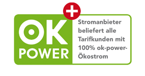ok-power-plus-Siegel: Zertifizierter Ökostromtarif fördert die Energiewende