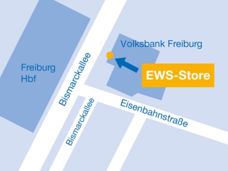 Anfahrtsskizze zum EWS Store