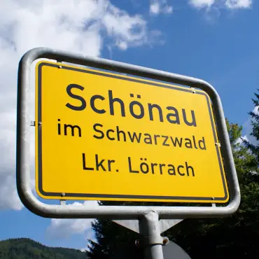 Ortsschild von Schönau im Schwarzwald