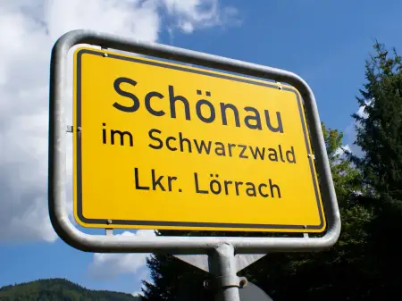 Ortsschild von Schönau im Schwarzwald