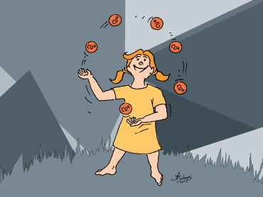 Illustration: CO2-Problematik ist vergleichbar mit schwieriger Jonglage