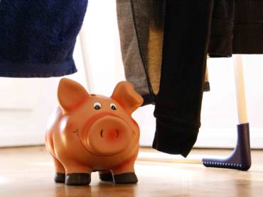 Sparschwein unter Trockenständer