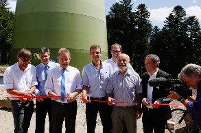 Die Projektbeteiligten beim Bau des Windparks Rohrenkopf