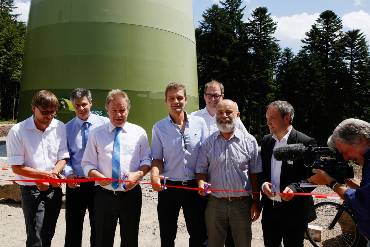 Die Projektbeteiligten beim Bau des Windparks Rohrenkopf