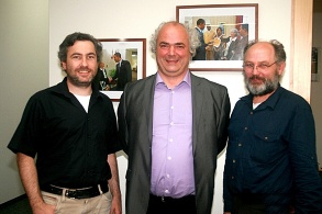 Gruppenfoto: Alexander Sladek, Patrick Saultier von der IDSE, Josef Pesch