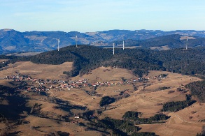 Luftbild: Windkraftanlagen auf dem Rohrenkopf oberhalb Gersbach