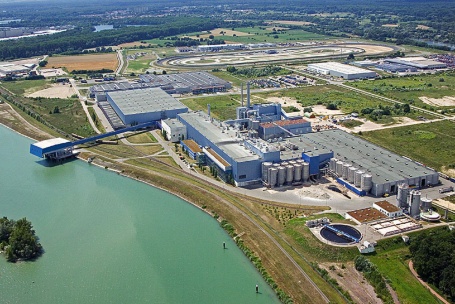 Luftbild: Blick auf die Papierfabrik Palm in Wörth