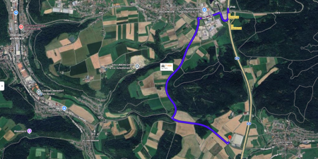 Anfahrt zur Einweihungsfeier Solarpark Trichtingen
