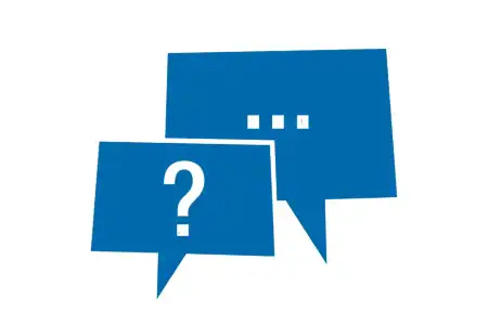 Icon mit zwei Sprechblasen