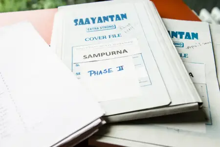 Mappen mit der Aufschrift «Sampurna»