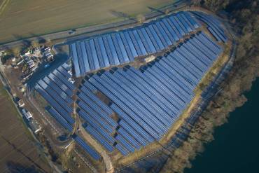 Luftbildaufnahme des Solarparks Herten