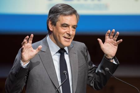 Francois Fillon spricht auf einer Wahlkampfveranstaltung zu den Präsidentschaftwahlen in Frankreich 2017